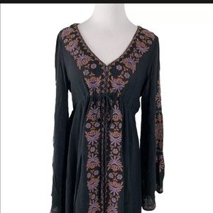 Free people long hand embroidered bohemian style